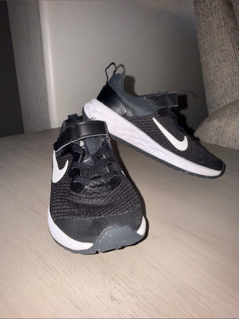 Nike Kids Black and White Lightweight Athletic Sneakers